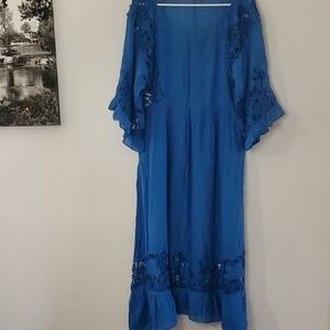 Anthropologie Blue Midi Dress